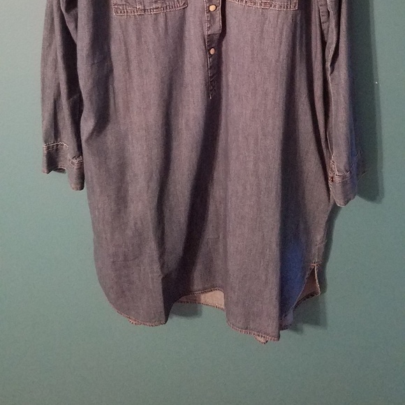 GAP Long Sleeve Denim Dress - Blue - Picture 2 of 5